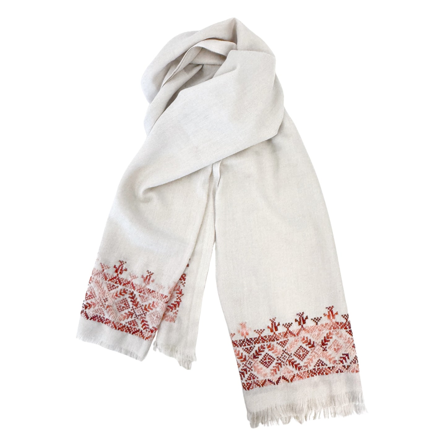Embroidered Cotton Scarf