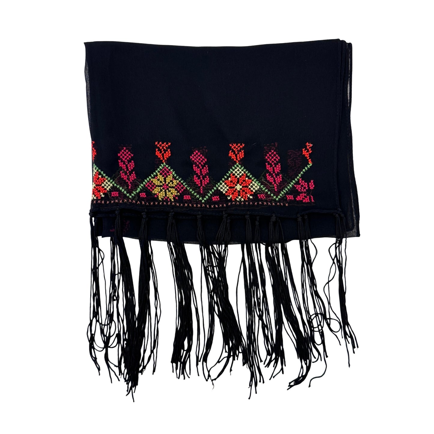 Embroidered Chiffon Scarf