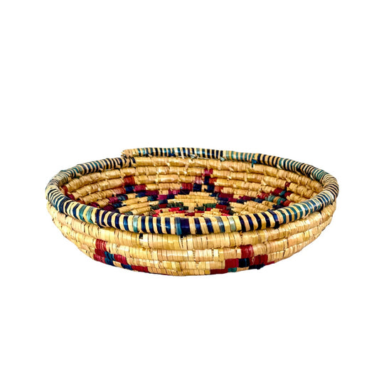 Basket by Women in Salfit (15") - Magenta Starflower