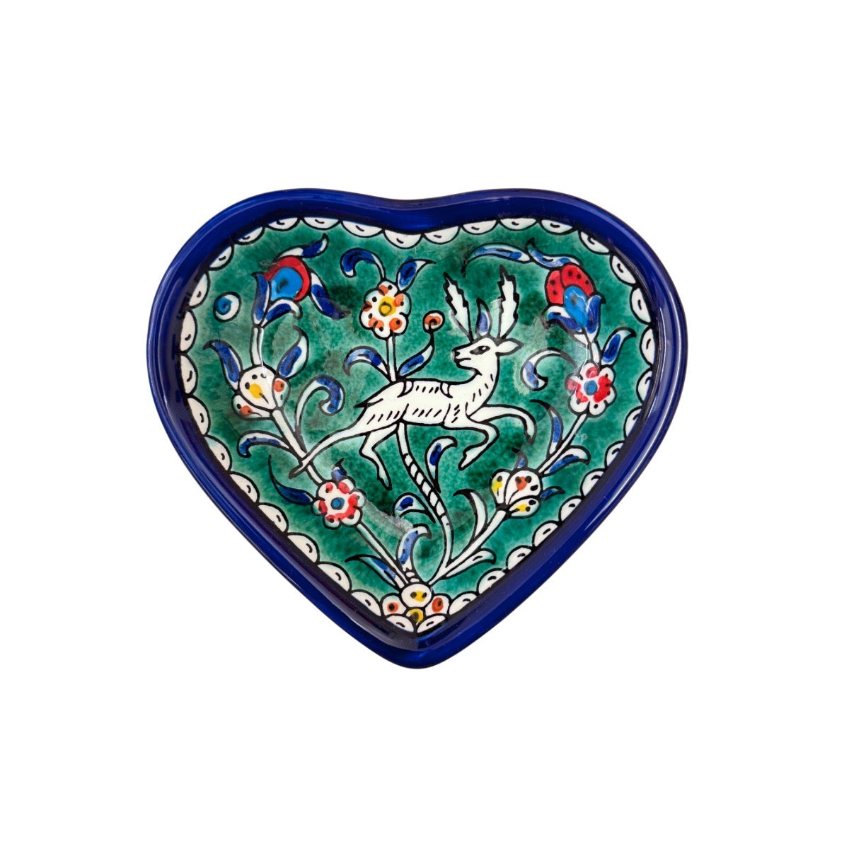 Ceramic Heart Dish (5") - Green Gazelle