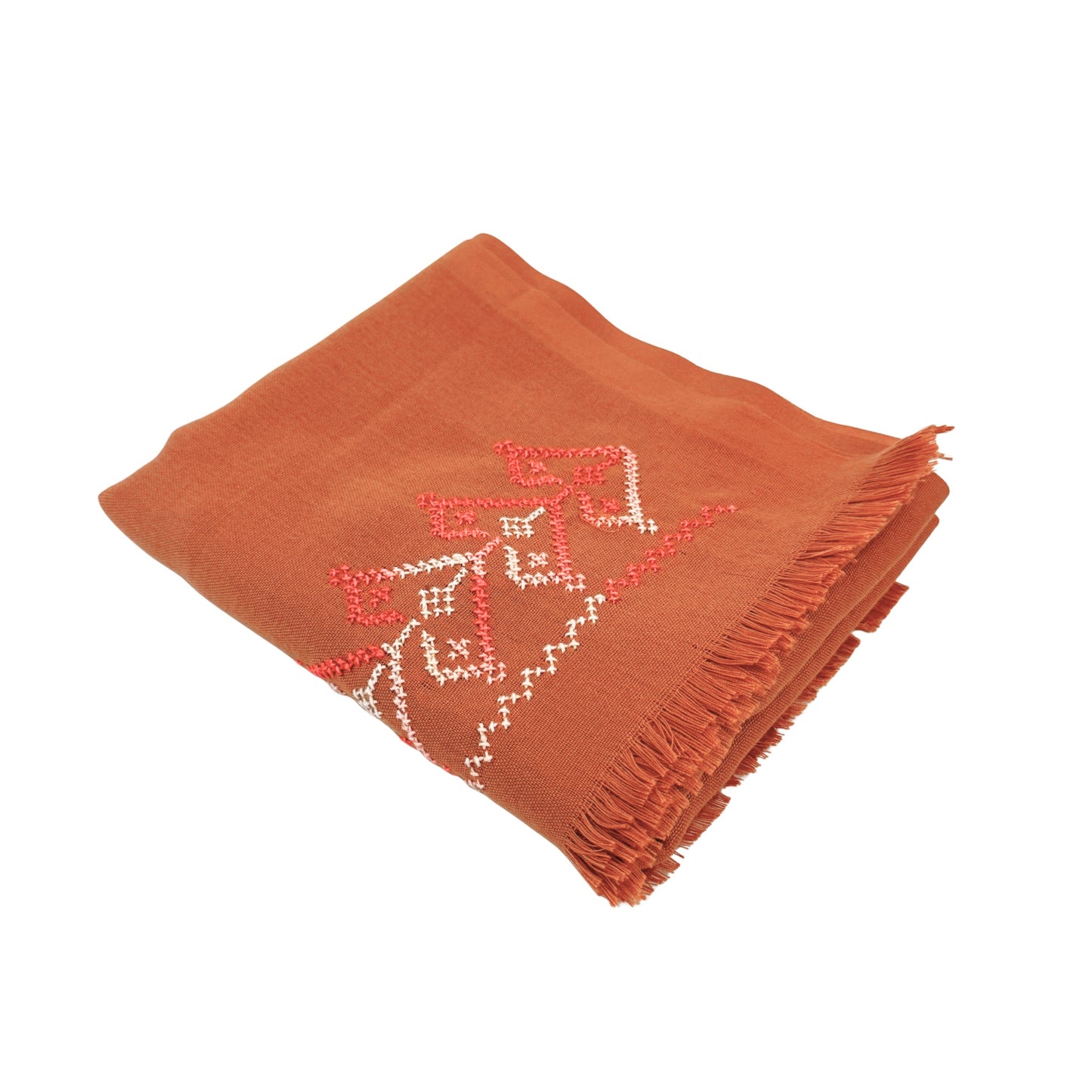 Embroidered Cotton Scarf