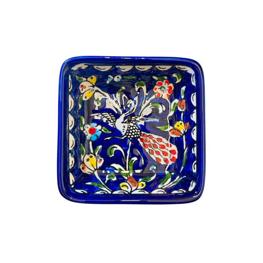 Square Soap Dish - Blue Peacock