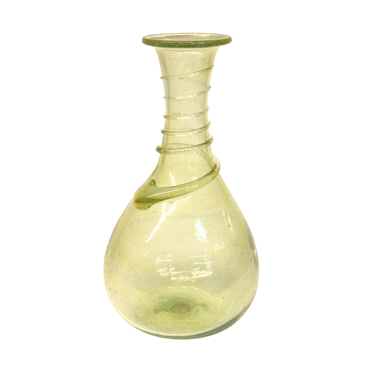 Glass Vase (10”) - Moss Drop Swirl
