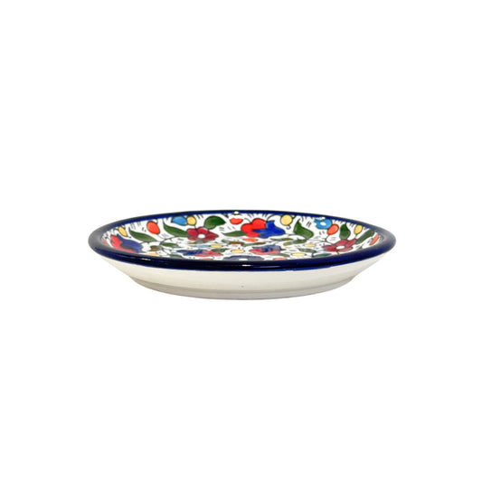 Ceramic Round Plate (5.5") w/Rim - Multicolor