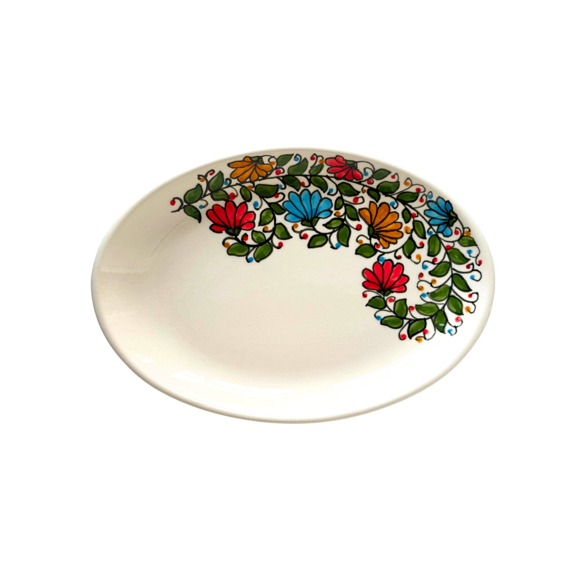 Ceramic Oval Plate (10” x 7”) - Floral