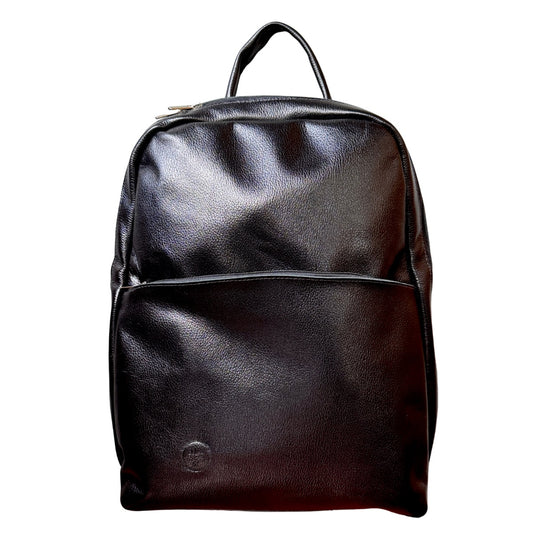 Leather Backpack (15" x 12" x 5") - Black