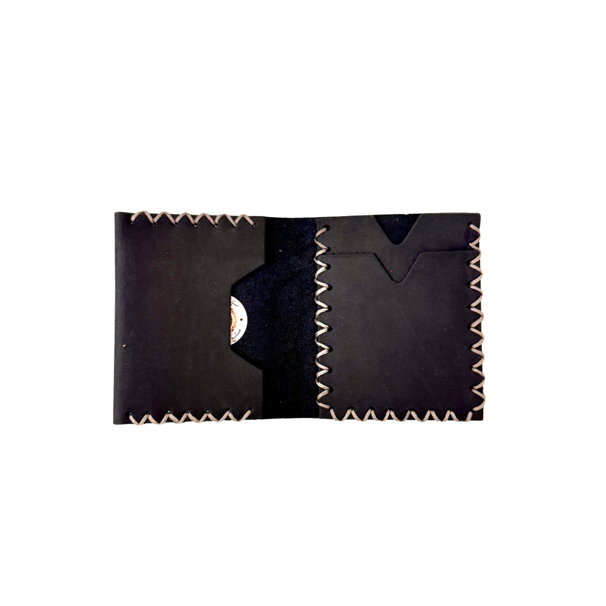 Leather Vertical Bi-Fold Wallet (Small) - Black