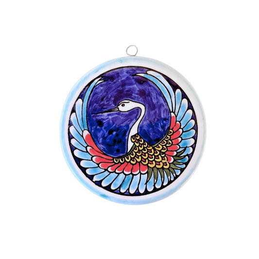 Ceramic Round Tile - Freebird, Blue