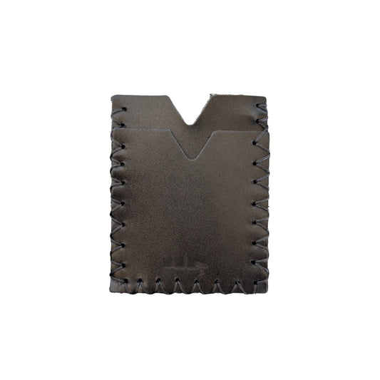 Leather Vertical Card Holder - All Black