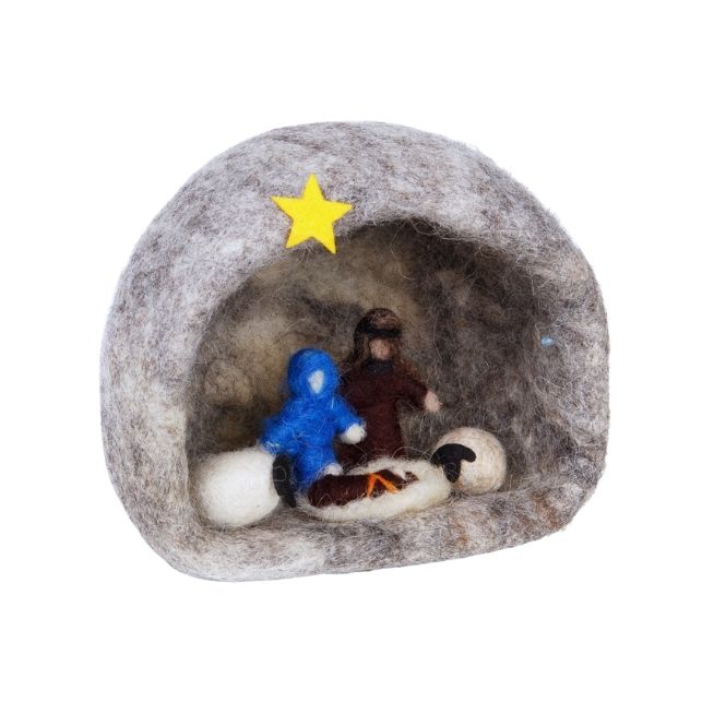 Wool Felted Nativity Scene - Medium
