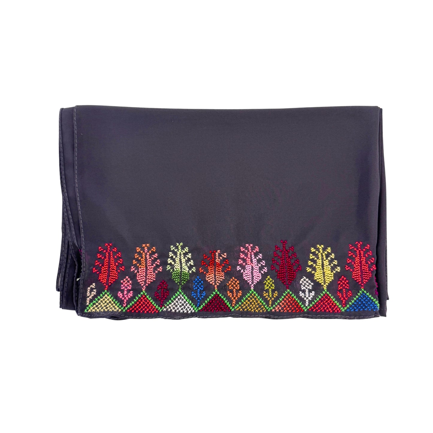 Embroidered Chiffon Scarf -