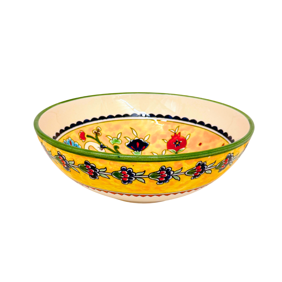 Ceramic Serving Bowl (10”) - Peacock, Yellow