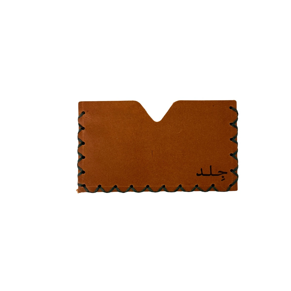 Leather Single Card Wallet - Camel