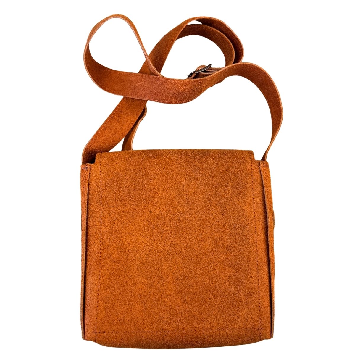 Suede Leather Cross Body (two snap)- Camel Suede