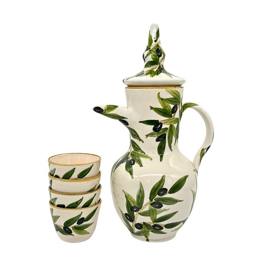 Ceramic Coffee Set w/4 Cups - Zeitoun
