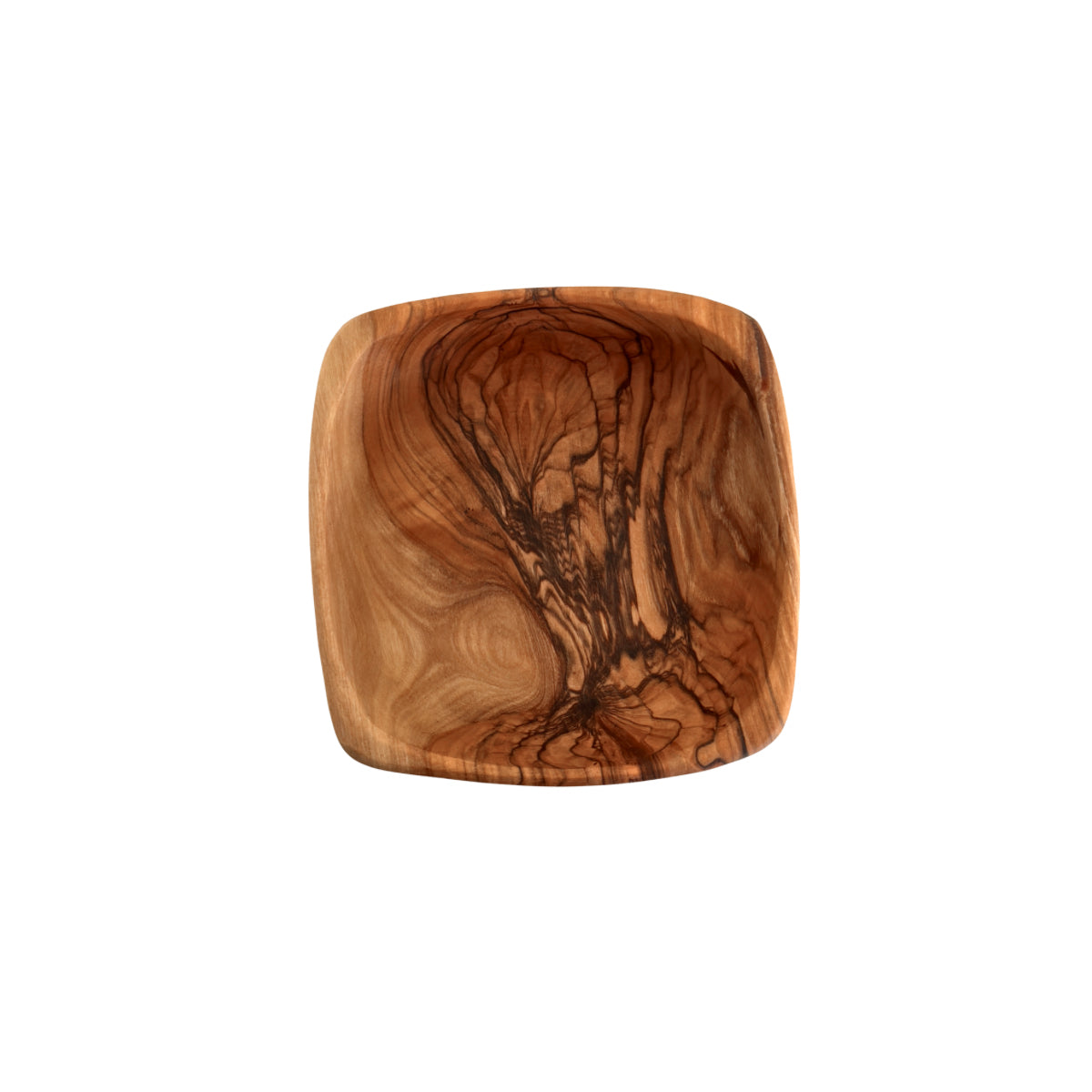 Olive Wood Hand-carved Square Dish (4")