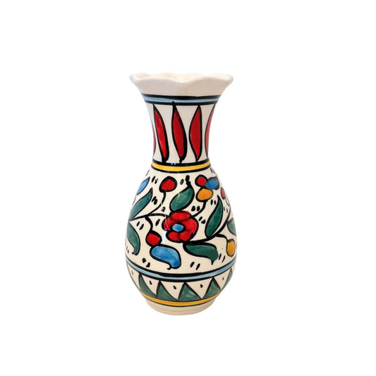 Ceramic Vase (7") - Multicolor Red