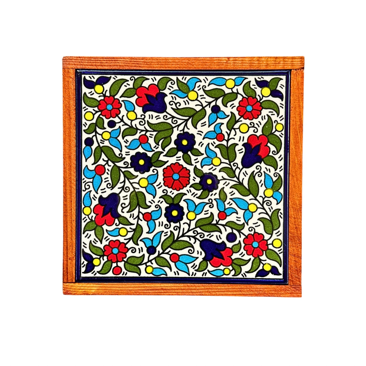 Wood & Ceramic Tile Box - Multicolor
