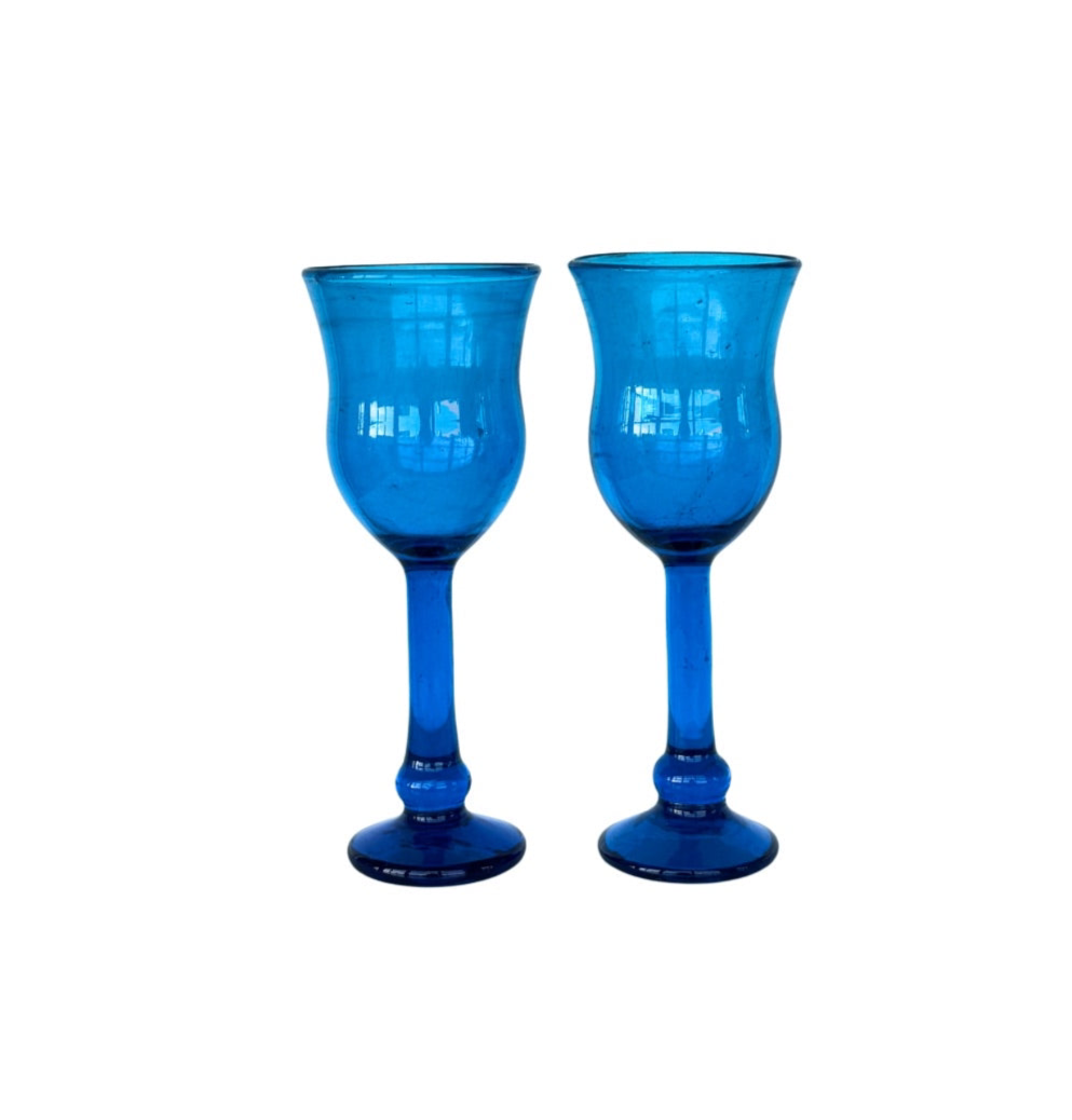 Glass Goblets (Set of 2) - Mediterranean