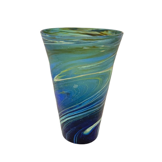Phoenician Glass Vase (10”) - Midnight Blue