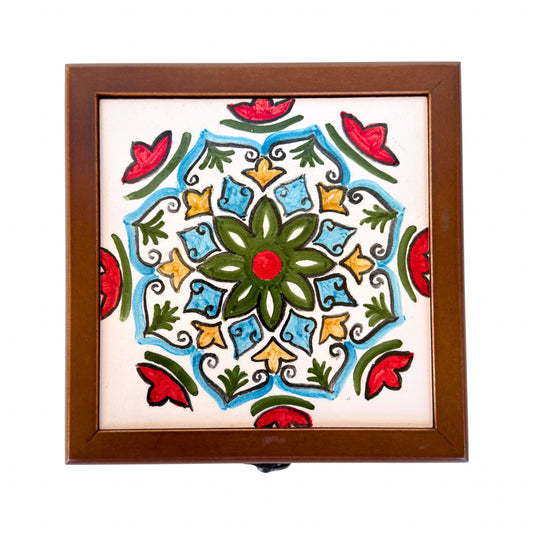 Nisf Wooden Box w/Ceramic Tile