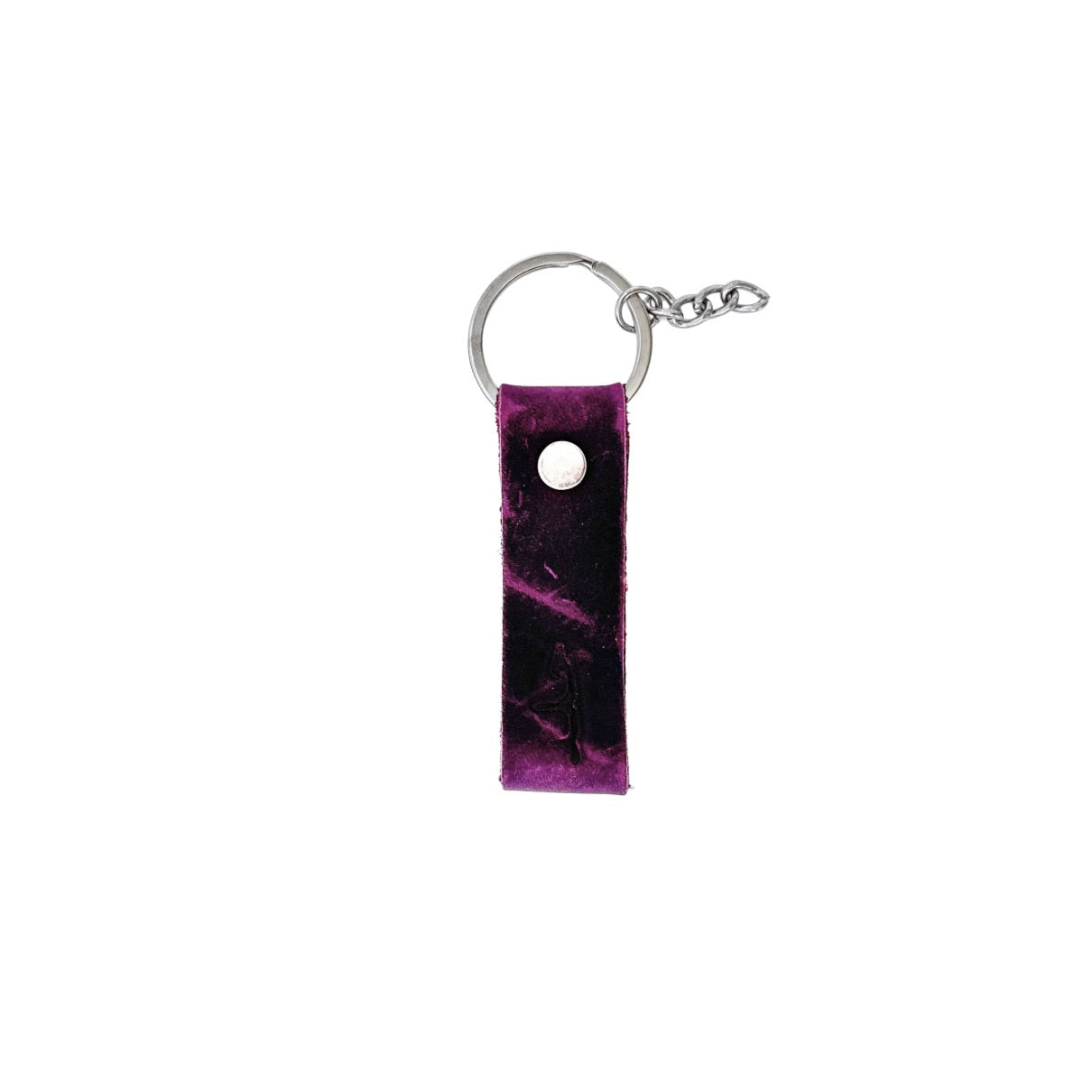 Leather Keychain - Dark Purple