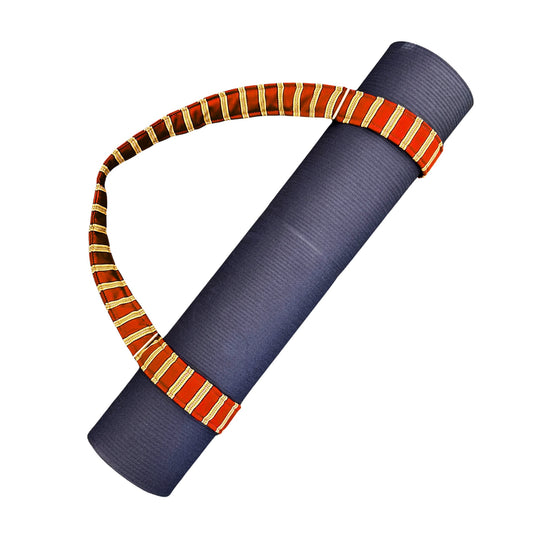 Yoga Mat Strap - Saya Red & Gold
