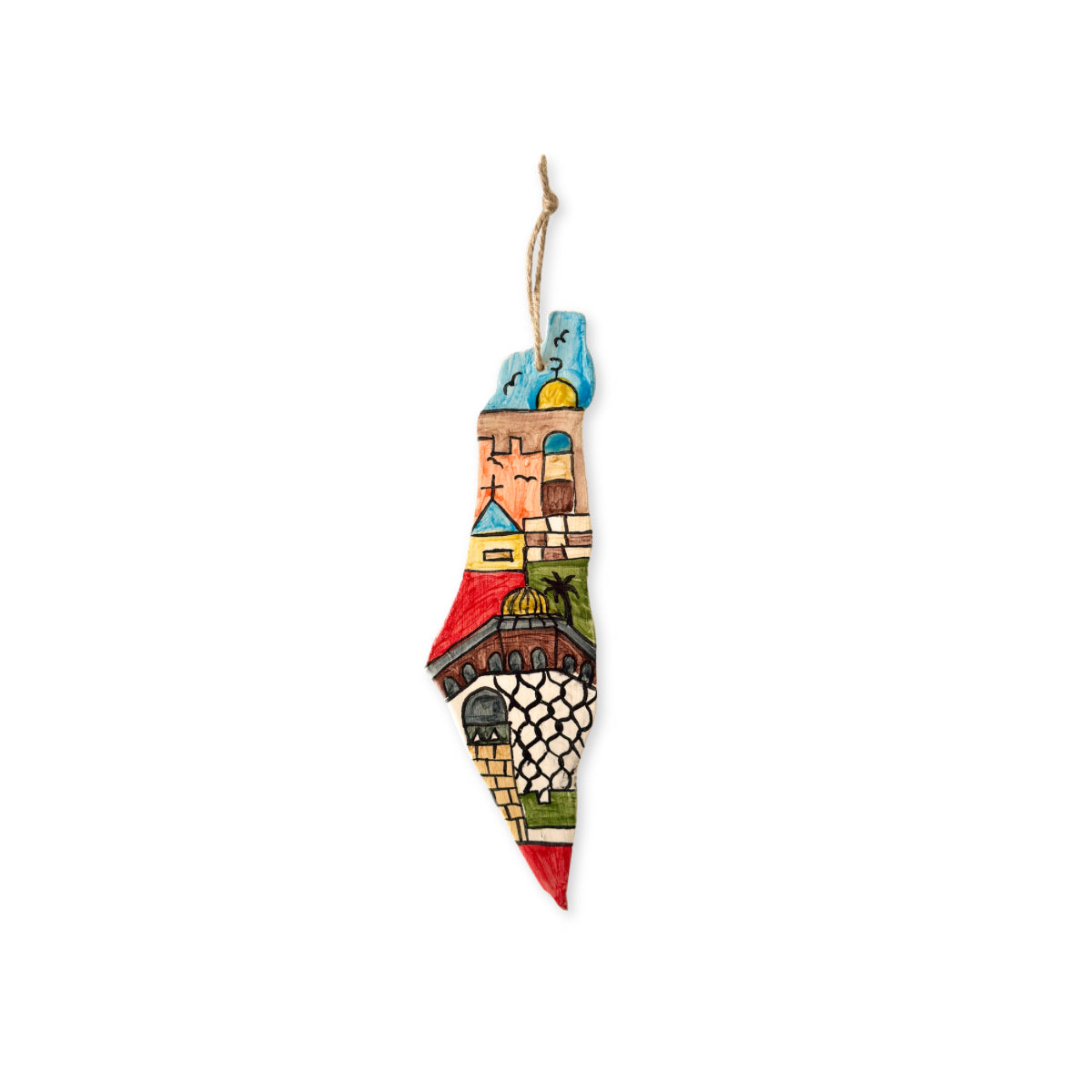 Ceramic Palestine Map Wall Hanging