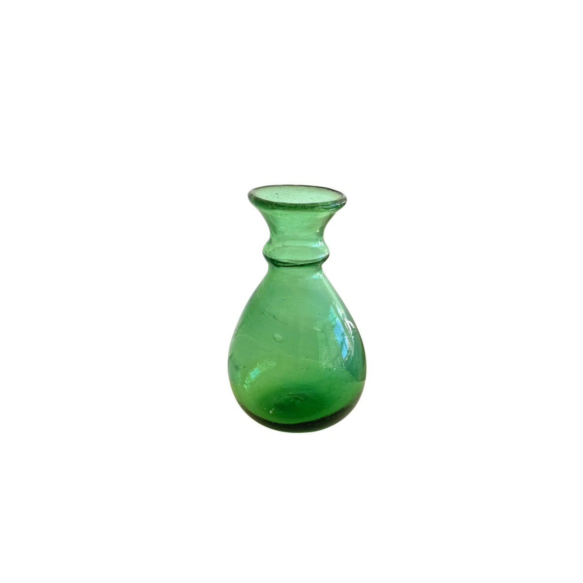 Hebron Glass Vase (6”) - Emerald