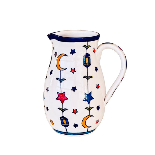 Ceramic Pitcher - Crescent Moon and Stars