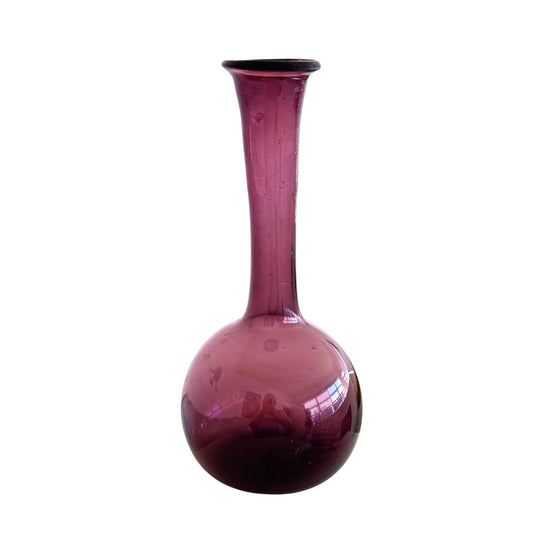 Glass Long Neck Vase (Large) - Plum