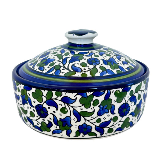 Ceramic Covered Casserole - Blue and Green