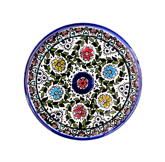 Ceramic Round Plate (8”) - Multicolor Vine