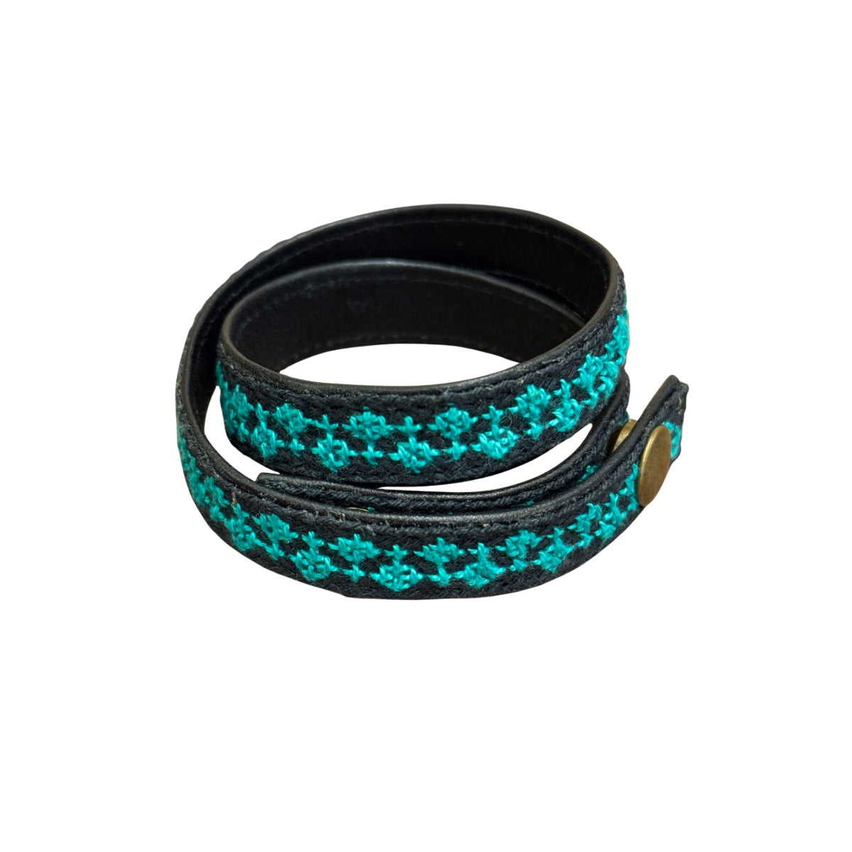 Embroidered Wrap Bracelet/Choker - Green