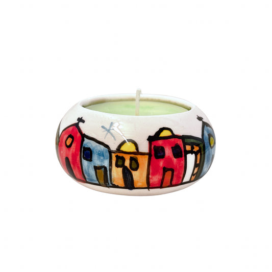 Ceramic Candle from Bethlehem - Green