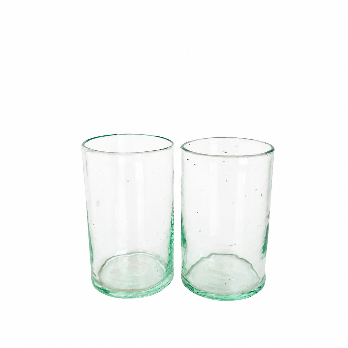Glass Tumblers (4”), Set of 2 - Sea Glass