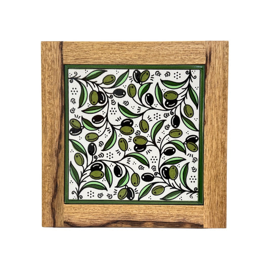 Ceramic and Wood Trivet - Zeitoun