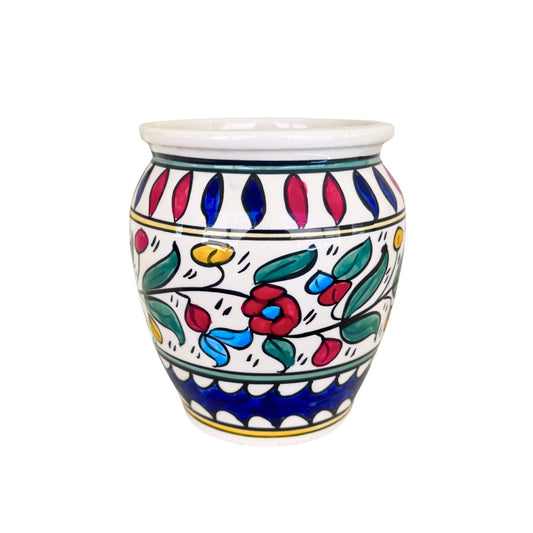 Ceramic Flower Pot (7") - Multicolor