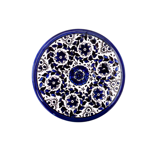 Ceramic Round Plate (5”) - Blue Vine