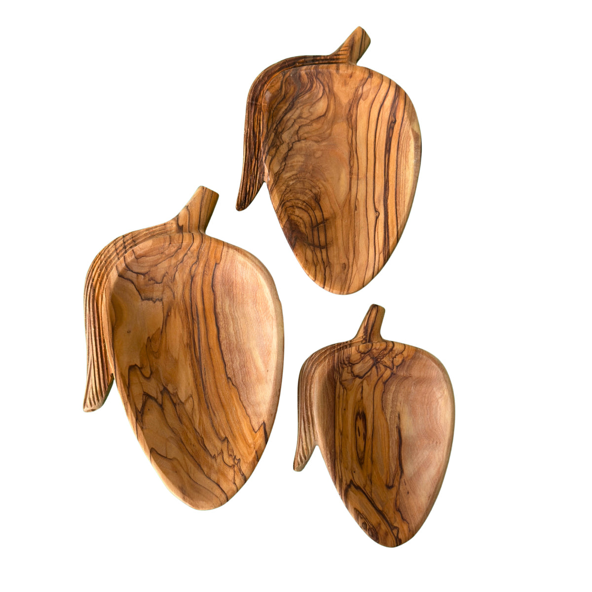 Olive Wood Fruit Dish Set of 3 - Gaza Strawberries