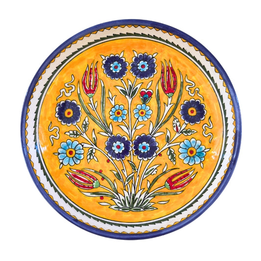 Ceramic Shallow Serving Bowl (11”) - Yellow Spring