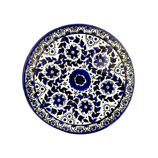 Ceramic Round Plate (6”) - Blue Vine