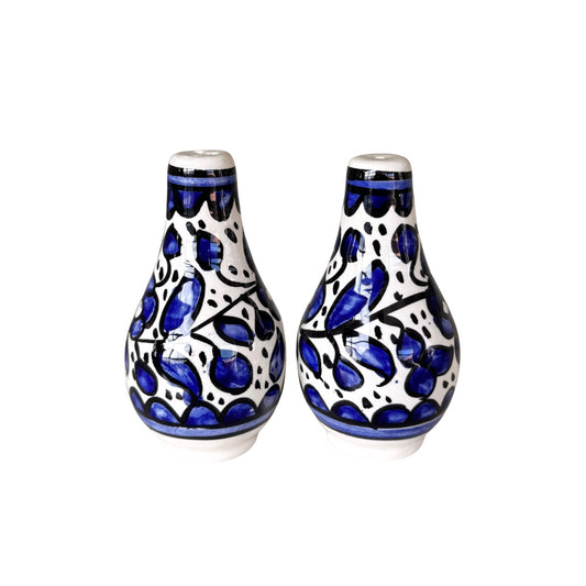 Ceramic Salt & Pepper Shakers - Classic Blue