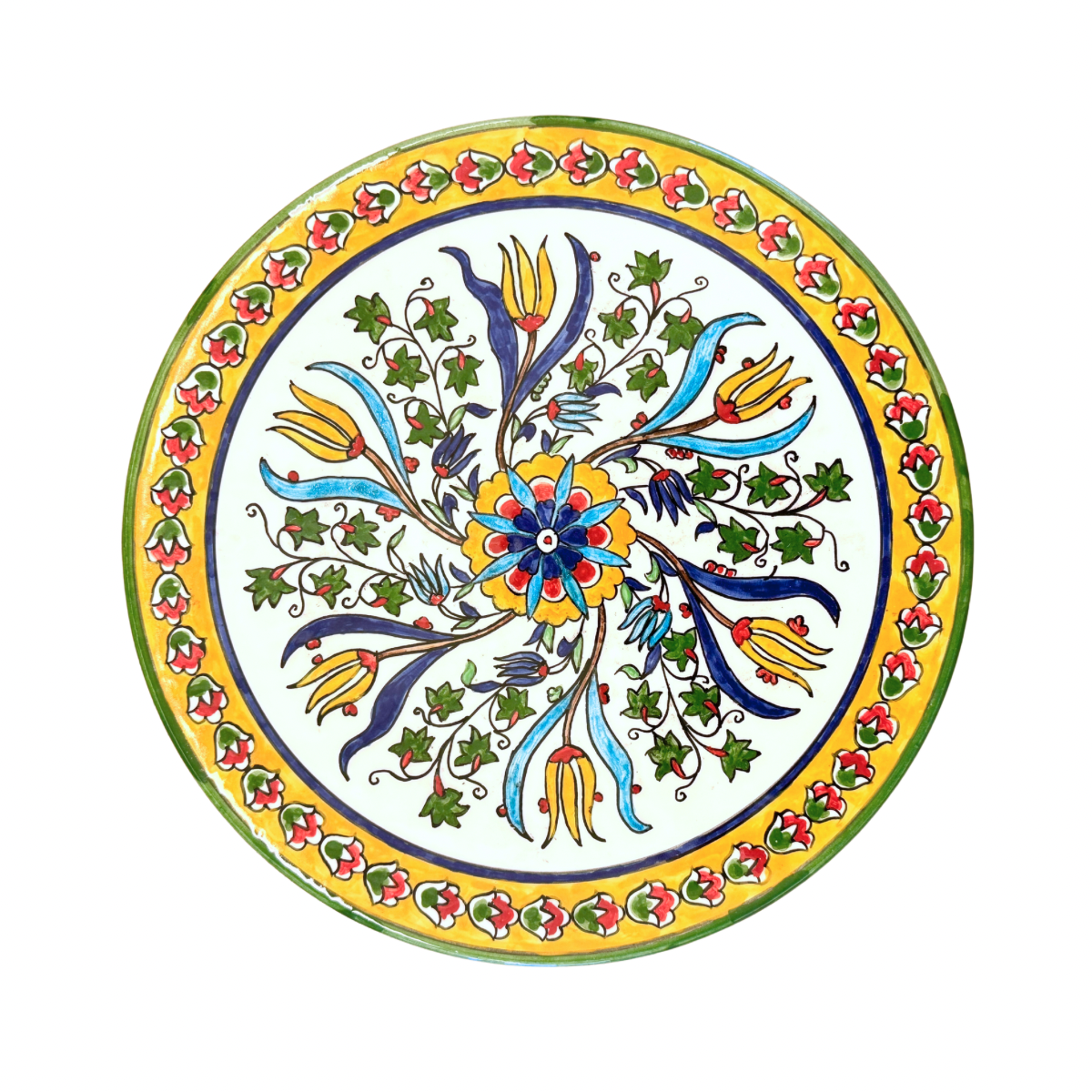 Ceramic Serving Plate (11”) - Tulips, Yellow