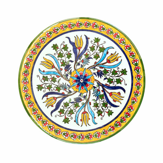 Ceramic Serving Plate (11”) - Tulips, Yellow