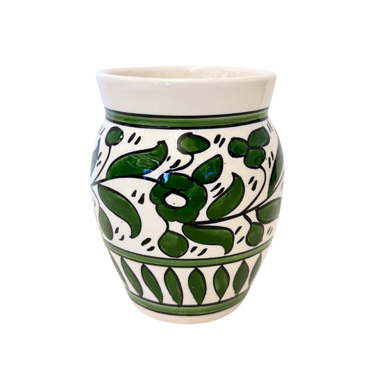 Ceramic Flower Pot (6”) - Green