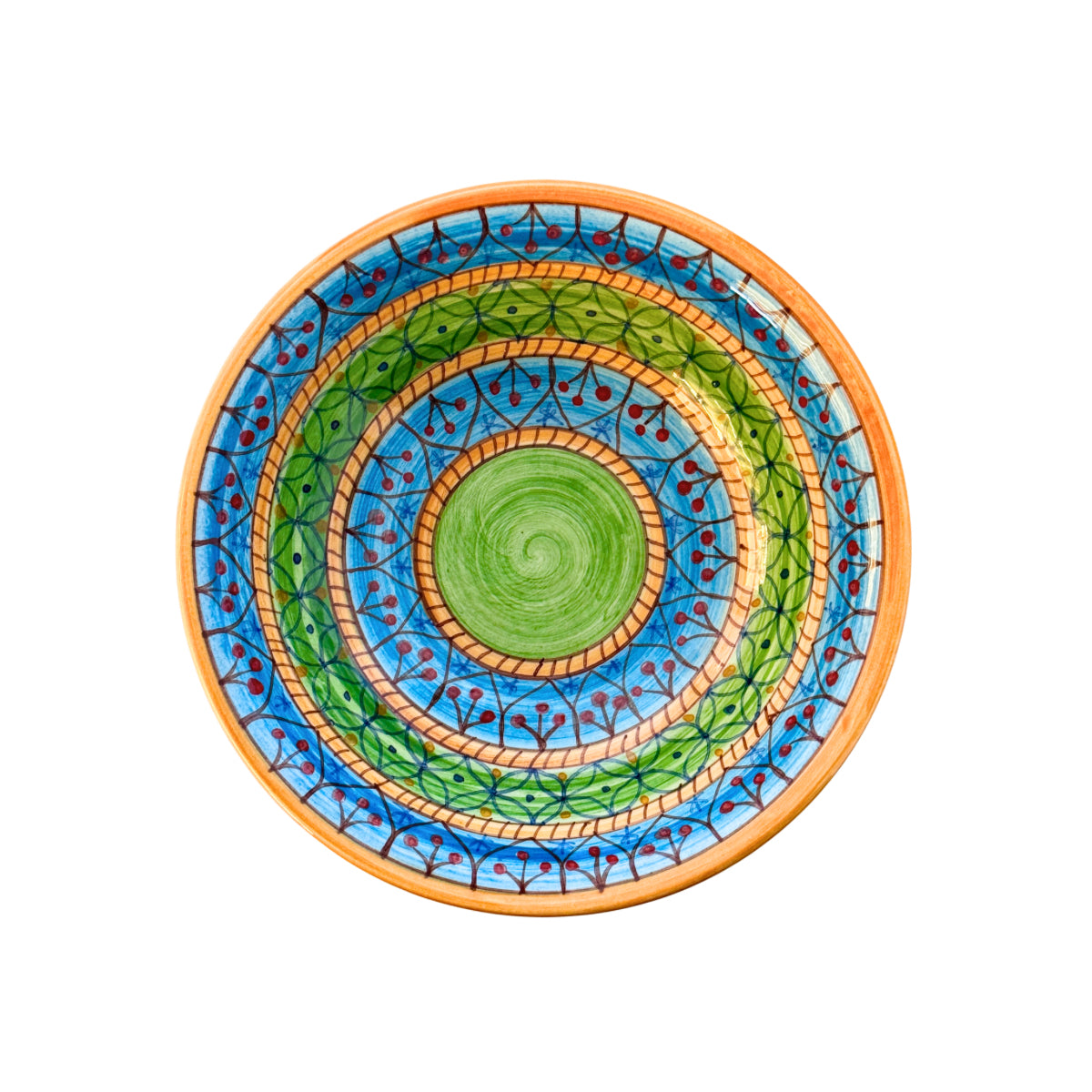 Ceramic Hand Painted Hummus Bowl (7.5”)