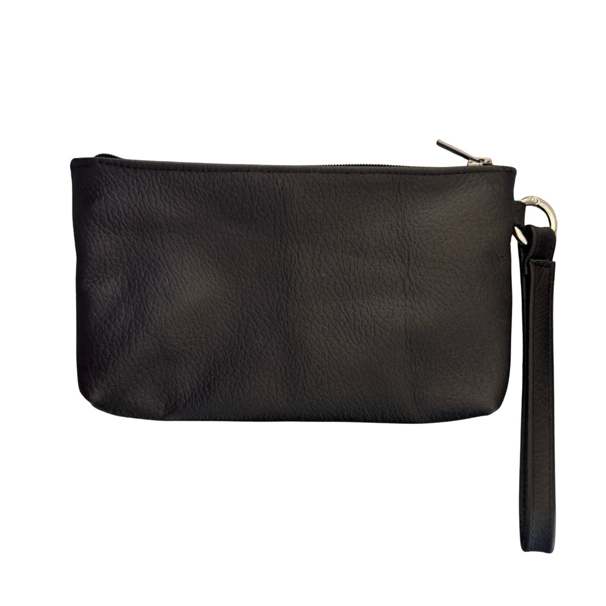 Leather Clutch w/Embroidery - Watermelon, Black