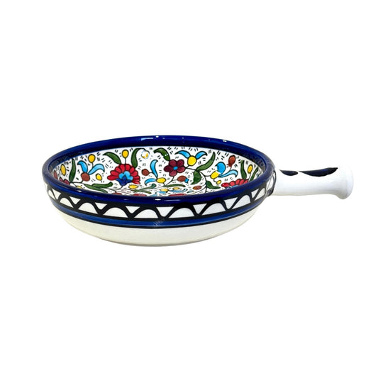 Ceramic Dish with Handle (6.5”) - Multicolor
