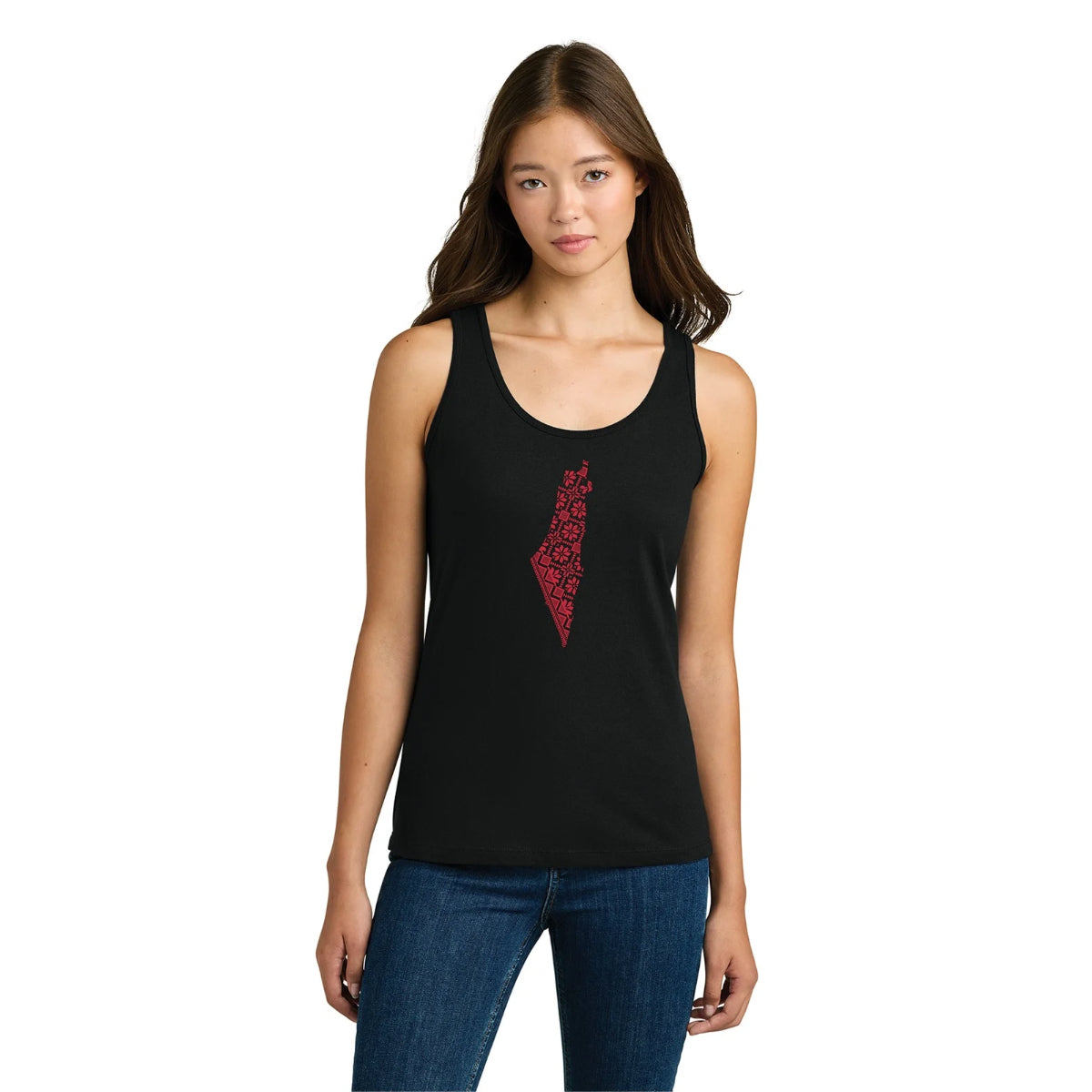 Tank Top: Tatreez Palestine Map Design - Women's